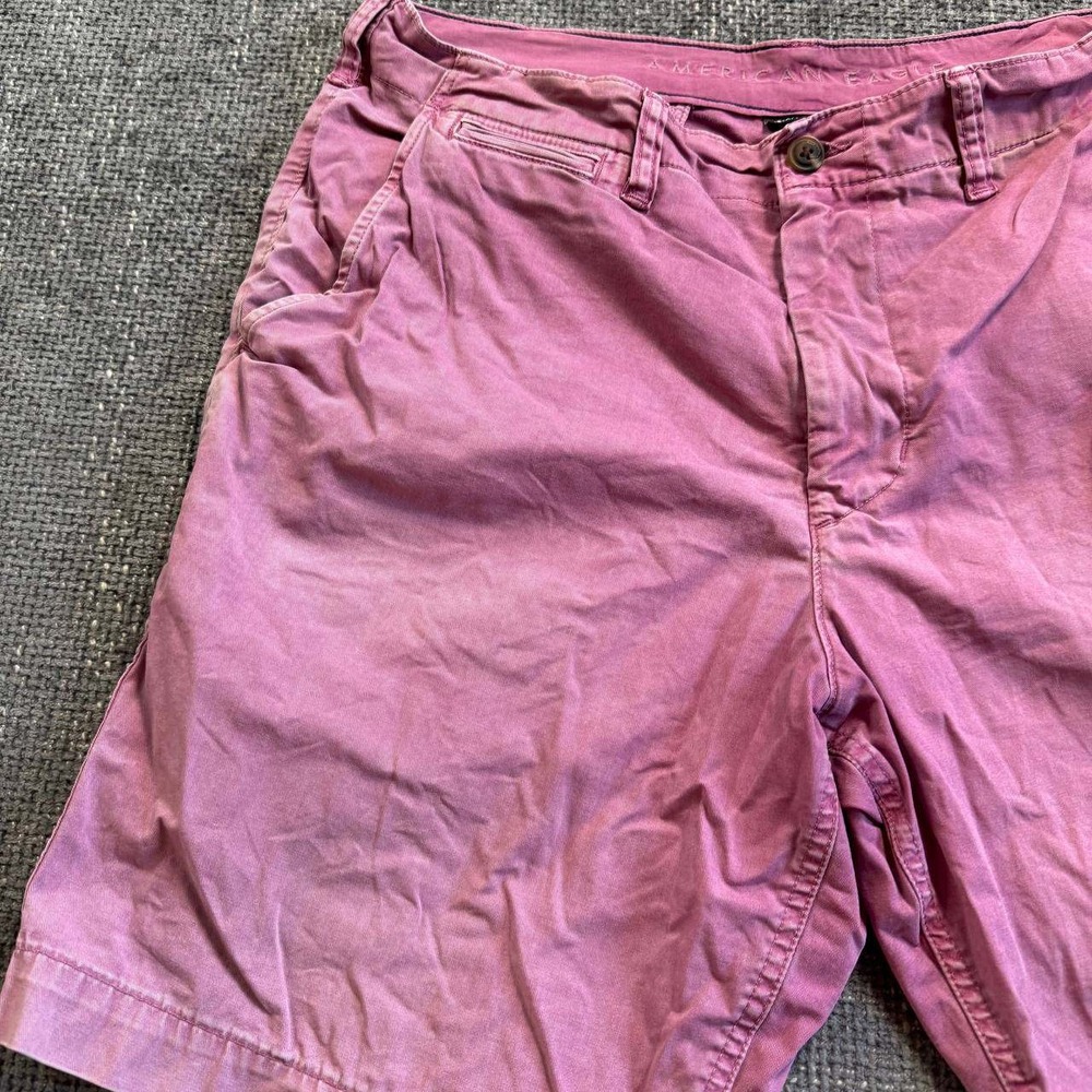 American Eagle Chino Shorts Mens 34 Mauve Pink Next Level Flex Stretch Casual - Picture 2 of 12